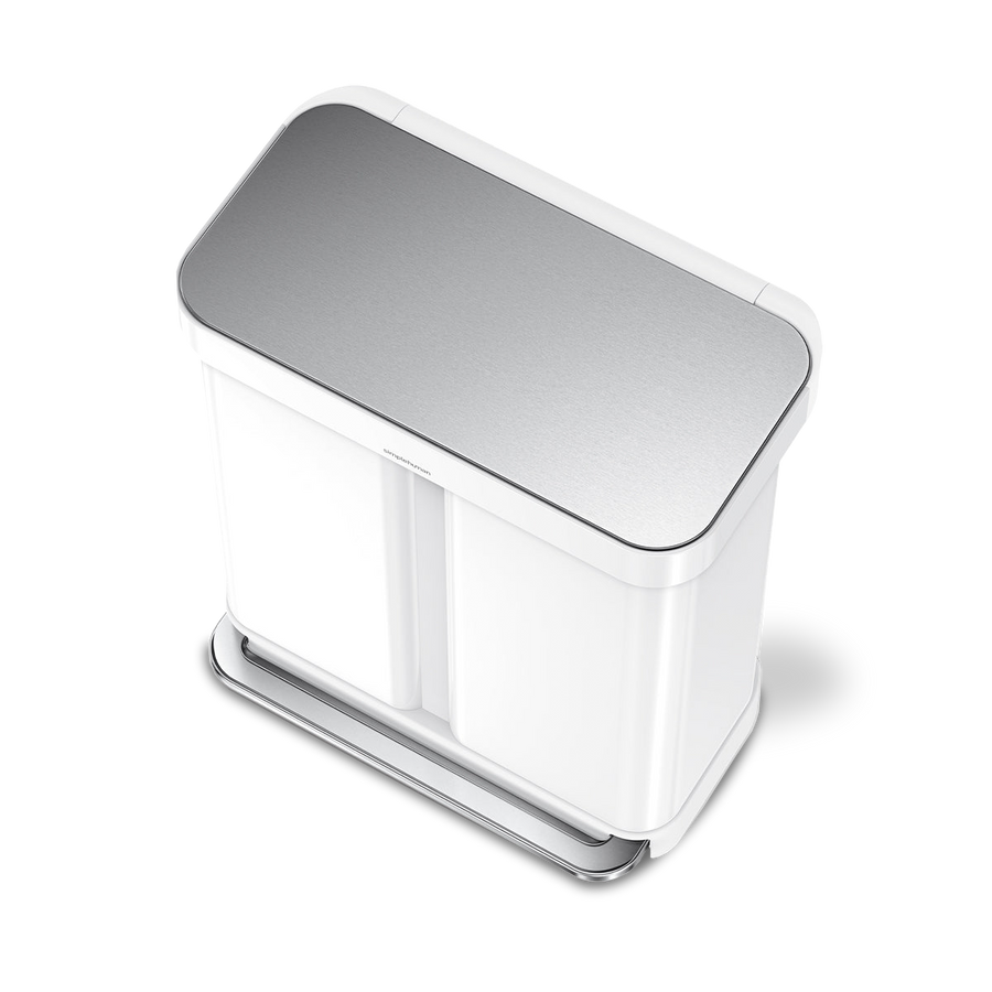 58L Dual Compartment Rectangular Step Can with Liner Pocket