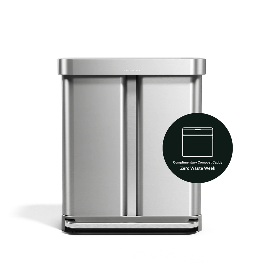 Simplehuman's 58L Step Recycler in Brushed for Zero Waste Week. 