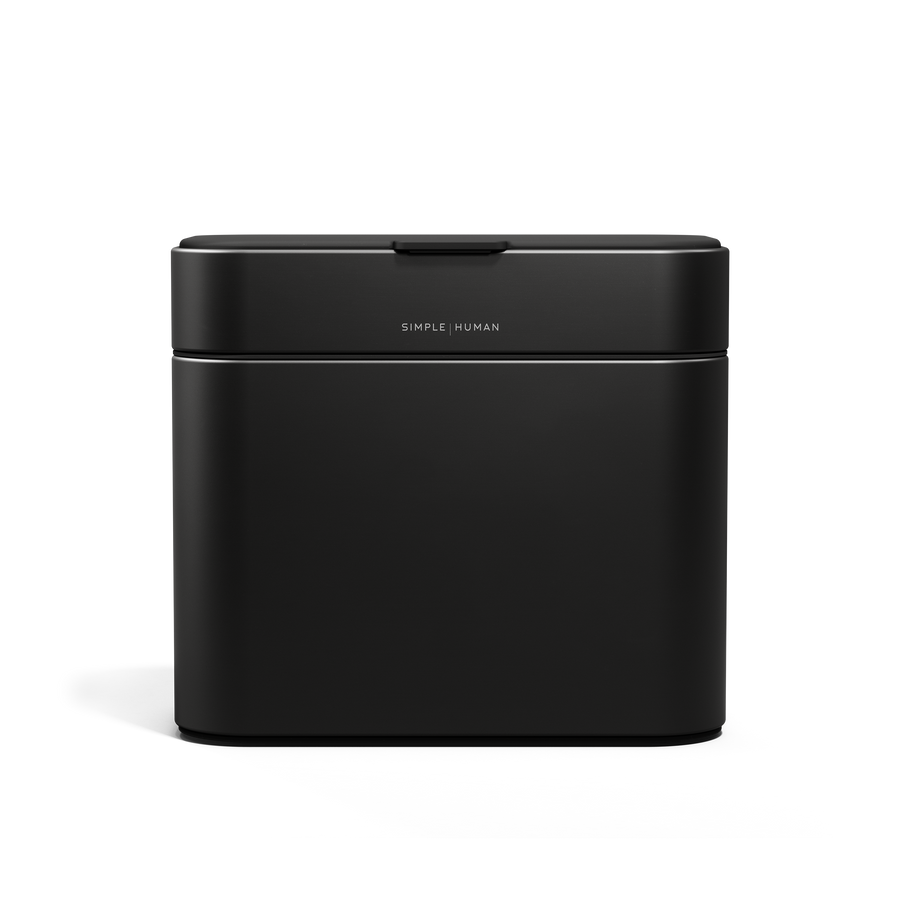 Simplehuman Matte Black Compost Caddy, odor-proof countertop food waste container.