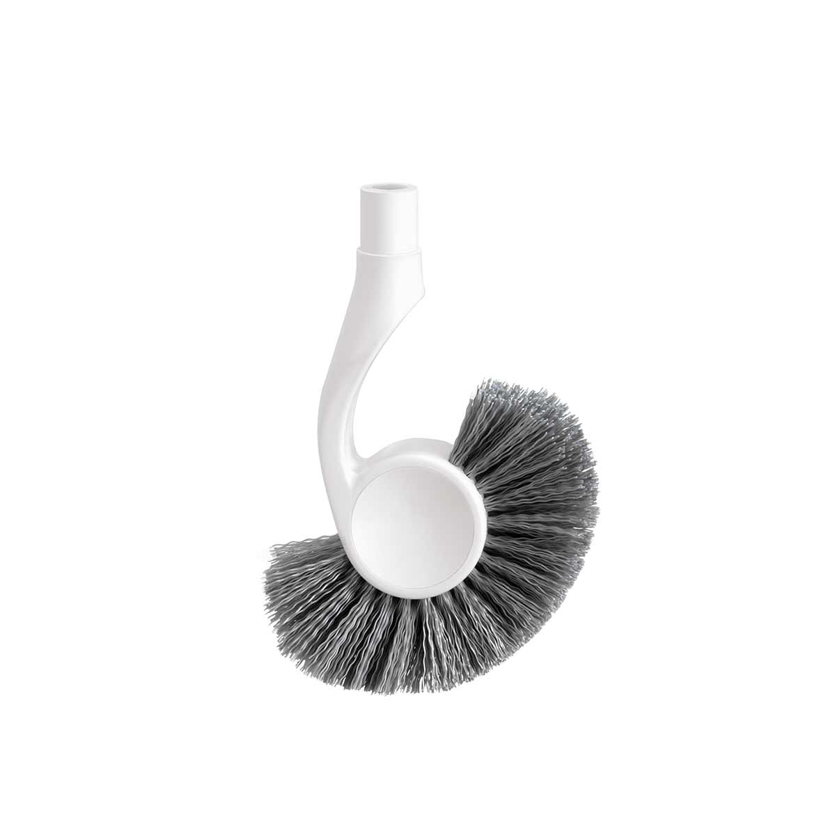 Simplehuman Replacement Toilet Brush Head in White. Semi-circular brush shape for under-rim access.