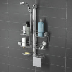adjustable shower caddy XL - without showerhead - lifestyle black wall image