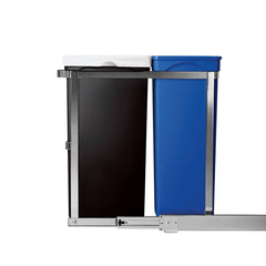 35L dual compartment under counter pull-out can - side view extended image