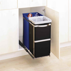 35L dual compartment under counter pull-out can - lifestyle can in cabinet