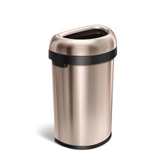 60L semi-round open can - rose gold stainless steel - 3/4 view main image