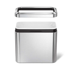 25L slim open can - brushed finish - exploded lid view