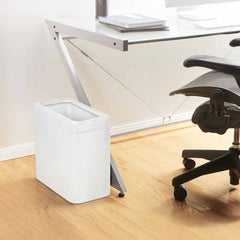 25L slim open can - white finish - lifestyle office next to desk