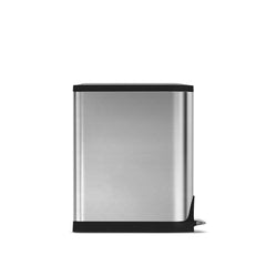 45L butterfly step can - brushed finish - side view