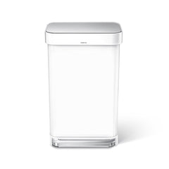 45L rectangular step can with liner pocket - white finish - front view image