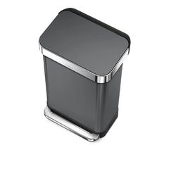 58L dual compartment rectangular step can with liner pocket - simplehuman