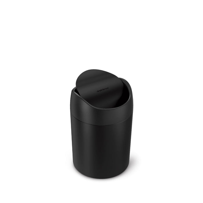 mini can - matte black steel - 3/4 view