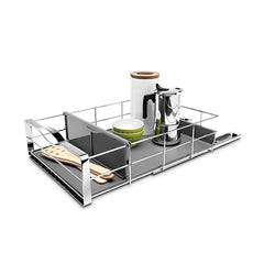 14 inch pull-out cabinet organizer - lifestyle with props