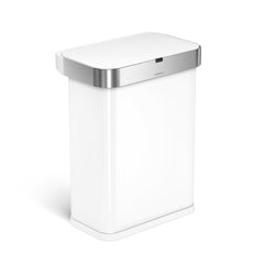 58L rectangular sensor can with voice and motion control - white finish - 3/4 view main image