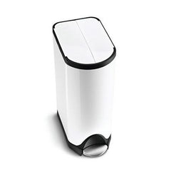30L butterfly step can - white finish - main image